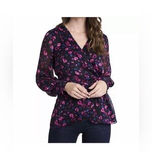 Floral wrap blouse